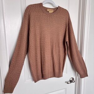 Tricots St Raphael Silk Cashmere Sweater Knit Crew Neck Pullover Tan M
